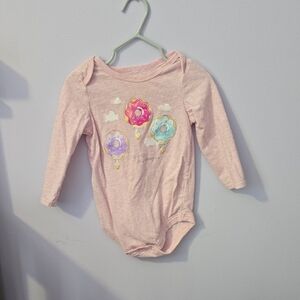 George Pink Long-Sleeve Donut Balloon One-Piece Bodysuit